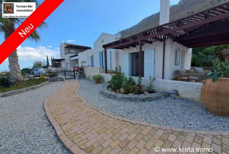 Kokkino Chorio Kreta, Kokkino Chorio eingeschossige Doppelhausvilla mit Pool und atemberaubendem Meerblick Haus kaufen